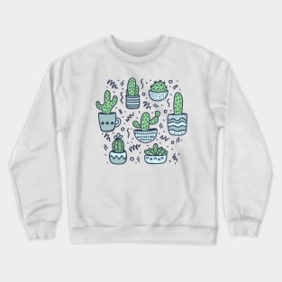 Cactus succulent flowerpots Crewneck Sweatshirt